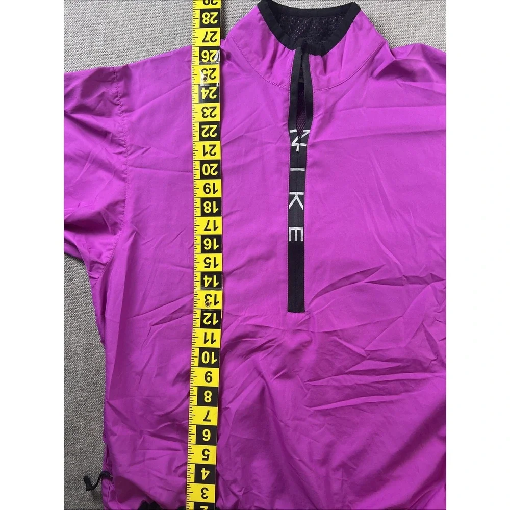 Vintage Nike 1/2 Zip Pullover Women's Medium Purple Spellout Zip Pockets Running